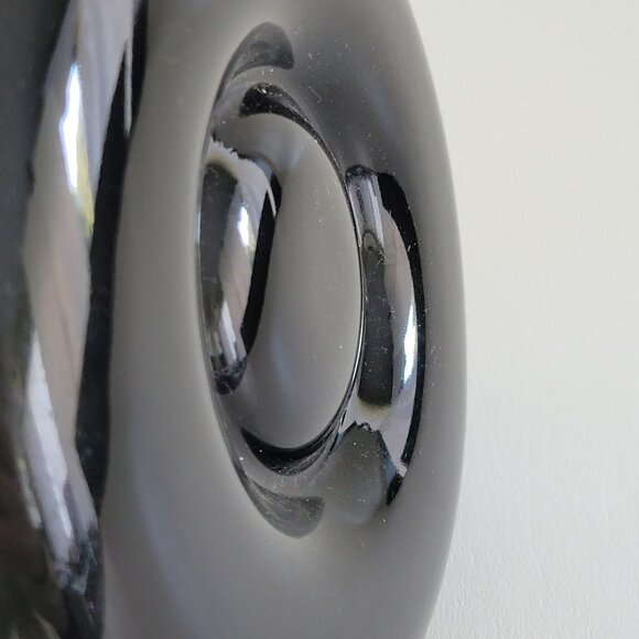 Vintage Black Art Deco Ceramic Water Pitcher, Embossed Circle Design, Retro MCM - Picture 6 of 10